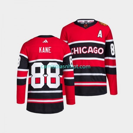 Camiseta Chicago Blackhawks Patrick Kane 88 Adidas 2022-2023 Reverse Retro Vermelho Authentic - Homem